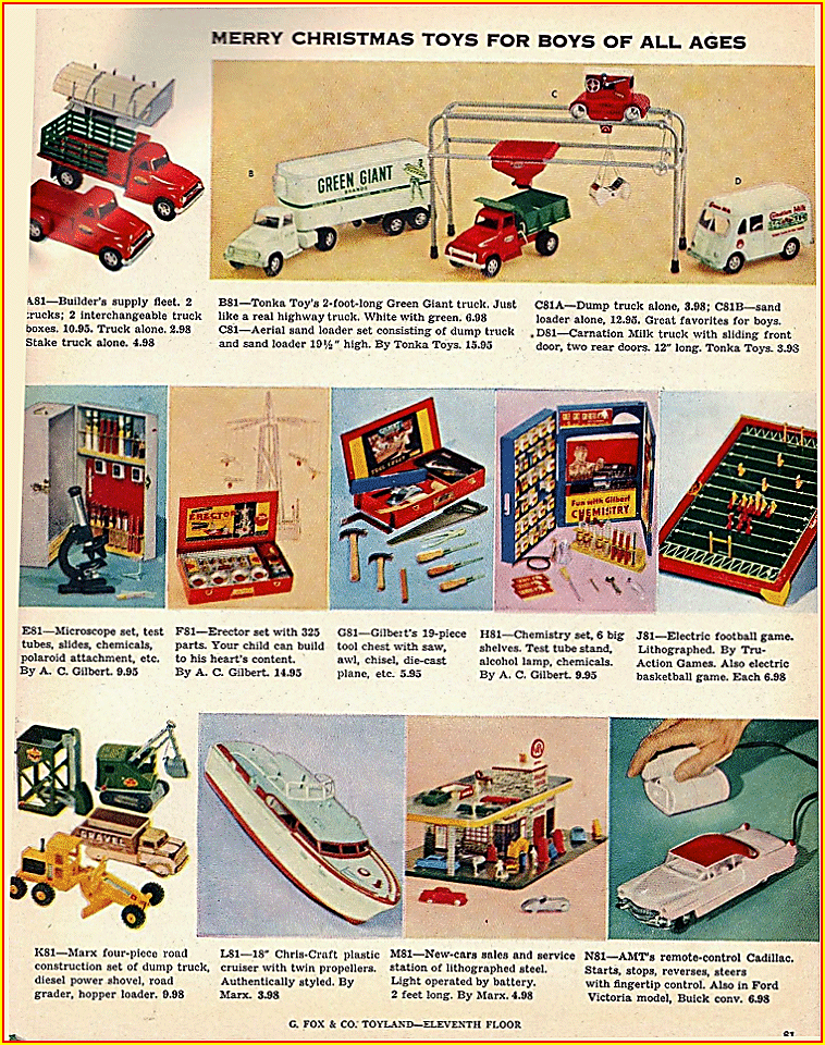 1955 G.Fox & Company Christmas Catalog Tonka Toys Advertisement